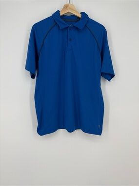 ALO Yoga Men's Blue Short-Sleeve Polo Shirt